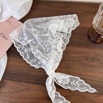 Retro nėrinių bandana galvos juosta su raštu plaukų skarelė bohemiška trikampė galvos skarelė baltos spalvos plaukų gumelės moterims mergaitėms madinga saldi skarelė