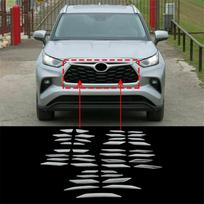 Chromuoto nerūdijančio plieno priekinio buferio grotelių dangtelis Toyota Highlander 2020-2022