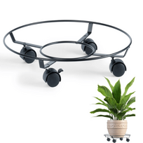 Metalinis gėlių vazono stovas ant ratukų, 40 cm