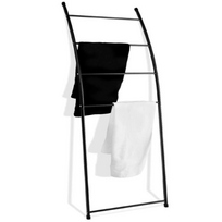 Pastatoma metalinė rankšluosčių kabykla, juoda, 150cm