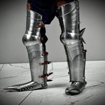 Riterio šarvų kojų komplektas Vokiškas gotikinis 18g švelnaus plieno kojų komplektas Viduramžių LARP Cosplay Helovino kostiumas Geriausia dovana
