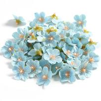 50/100Pcs Mini Artificial Flower Head Cherry Blossom Petals for Home Decortion Mother's Day DIY Garden Party Bride Wedding Decor 50Pcs mėlyna