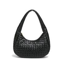 Niche fashion woven dumpling bag single shoulder simple versatile hand carry women's bag texture casual armpit bag