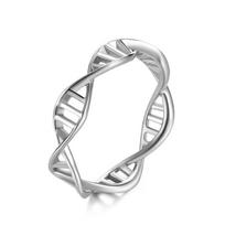 Double Spiral Rose Gold Ring Titanium Steel Genomic Womens Ring 5#