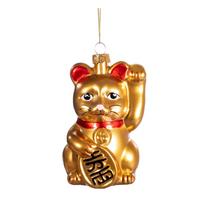 Iš stiklo rankų darbo eglutės papuošimas 11 cm Lucky Cat – Sass & Belle