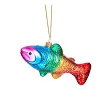 Iš stiklo rankų darbo eglutės papuošimas 7 cm Rainbow Trout – Sass & Belle