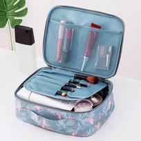 Outdoor Travel Cosmetic Bag Handbag Large-capacity Portable Makeup Bag Women's Compartment Korea Cosmetic Storage Bag Waterproof mėlyna