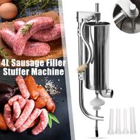4L 304 Stainless Steel Meat Sausage Stuffer Maker Vertical Machine 4 Tube Commercial 600*150*120mm
