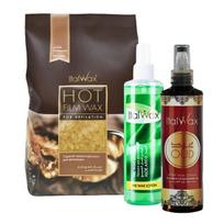 Rinkinys depilacijai ItalWax AF-11477/4kk: vaškas 1 kg + losjonas 250 ml + losjonas 250 ml