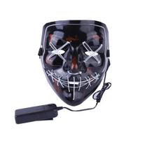 Šviečianti LED helloween kaukė, balta