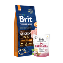 BRIT Premium By Nature Senior S+M 15kg + FUNCTIONAL SNACK ENDURANCE LAMB 150g