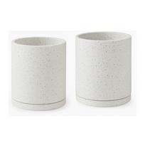 2 baltų gėlių vazonų rinkinys Bonami Selection Terrazzo, ø 26 cm