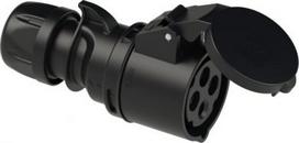 CEE connector 4x16A (3P+PE) 6h IP44/IP54 SHARK black 214-6x | 9003399645648