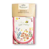 Dvigubos medvilninės virtuvės pirštinės Cooksmart® Be Happy