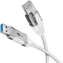 Goobay USB 3.0 Type A to RJ45 White Cable, 7.43m
