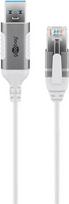 Goobay USB 3.0 Type A to RJ45 White Cable, 74382, Gender Changer