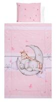 Lorelli vaikiškas patalynės komplektas Butterflies Pink, 100x150 cm, 4 dalių