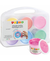 Primo dažai piešimui pirštais, 6 perlamutrinių spalvų x 100 g.