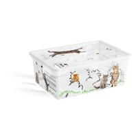 Baltos spalvos iš plastiko daiktadėžė su dangčiu 37x26x15 cm C Box Style – KIS