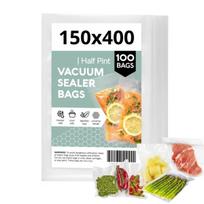 Gofruoti vakuumavimo maišeliai maistui 15x40 - 100 vnt + etiketės