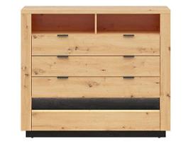 Komoda Ostia 4S, ruda/juoda
