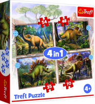 TREFL PUZZLES TREFL 4 dėlionių rinkinys „Dinozaurai“
