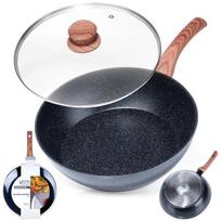 Granitinė keptuvė su stiklo dangčiu Black&Wood 28 cm, 3,5 l