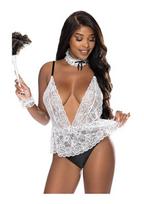 Erotinis tarnaitės kostiumas Magic Silk, L/XL, baltas