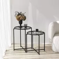 Šoninis staliukas, Hanah Home, juodas, 50 x 60 x 50, cm