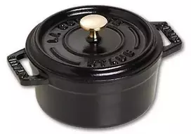 Staub Mini Round Cast Iron Pot - 250 ml, Black
