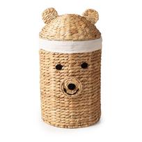 Iš vandens hiacinto vaikiškas krepšys natūralios spalvos ø 30x56 cm Bear – Compactor