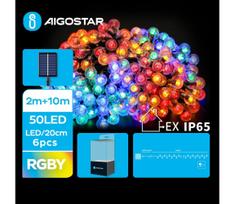 Aigostar - LED Saulės Dekoratyvinė girlianda 50xLED/8 funkcijos 12m IP65 daugiaspalvis