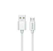 Savio 3 m USB 2.0 USB A - Micro USB White CL-167 Micro-USB A cable