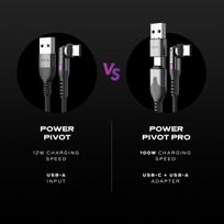 STATIK PowerPivot Pro Nylon Braided Cabel, USB-C to USB-C, 2m, Balck