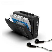 Nešiojamas kasetinis AM/FM radijas Retro kasetinis muzikos grotuvas Walkman Kasetiniai magnetofonai su garsiakalbiu Palaiko 3,5 mm ausinių lizdą juoda