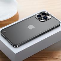 Applicable To IPhone15 Metal Frame Lens Mobile Phone Case Apple 14 Creative Seahorse Buckle XR Matte Back Cover iPhone 13Pro MAX