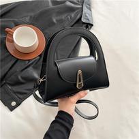 summer new semi-round bag women's solid color retro lock handbag trendy foreign feeling casual messenger bag juoda