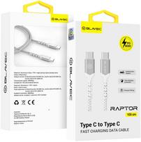 Oem Blavec Kabelis Raptor pintas – Type C į Type C – PD 60W 3A 1 m Apple CarPlay/Android Auto (CRA-CC3WS10) baltos spalvos-sidabrinis