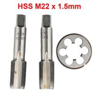Sriegiavimo ir sriegiavimo antgalių rinkinys Grąžtų rinkinys Greitaeigis plienas M22 X 1,5 mm gray