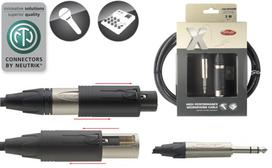 Audio kabelis Stagg Neutrik 6.35mm Jack TRS - XLR 3m (dvilypė XLR jungtis)