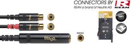 Adapteris REAN 3.5mm TRS/f - 2 x RCA 10 cm
