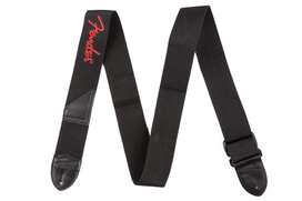 Gitaros diržas Fender red logo poly strap, juodas