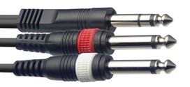 Audio kabelis Stagg 6.35mm TRS - 2 x 6.35mm TS 6m