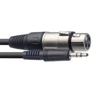 Audio kabelis XLR/mini jack (f/m) Stagg SAC1MPSBXF, 1 m