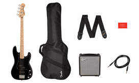 Bosinės gitaros komplektas Fender Aff Bass PJ Pack + Rumble 15, juodas