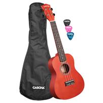 Koncertinė ukulelė Cascha Linden raudona CUC102