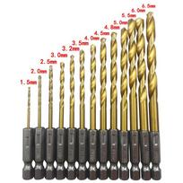 1,5 mm-6,5 mm HSS grąžtas 13 vnt. šešiakampio kotelio dalys įrankis