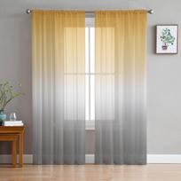 Geltonos gradiento permatomos užuolaidos svetainės dekoravimui Langų užuolaidos virtuvei Tulle Voile Organza užuolaidos W135 x H115cm x1