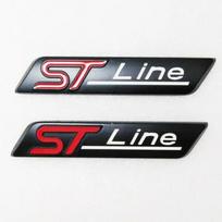 2 vnt./rinkinys Metalinis ST LINE Logotipo Lipdukas Emblema Sparno Ženklelis Automobilio Kėbulo Šoninis Lipdukas Decal juoda