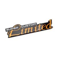 1 vnt metalo aliuminio SUPER CUSTOM LIMITED automobilio logotipo lipduko ženklelio emblemos lipdukas automobilio stiliui auksas